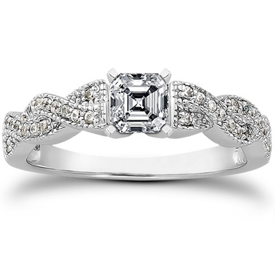 Pave Set Diamond Bridal Ring (0.24 ct.tw.) - view 17