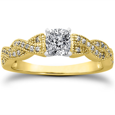 Pave Set Diamond Bridal Ring (0.24 ct.tw.) - view 15