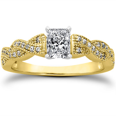 Pave Set Diamond Bridal Ring (0.24 ct.tw.) - view 8