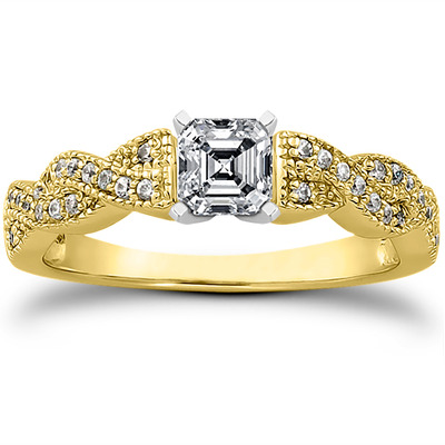 Pave Set Diamond Bridal Ring (0.24 ct.tw.) - view 6