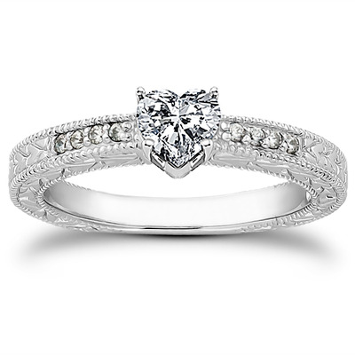 Pave Set Antique Diamond Bridal Ring (0.06 ct.tw.) - view 22