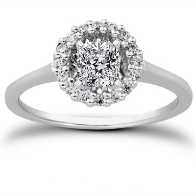 Round Brilliant Halo Engagement Ring (0.16 t.c.w.) - view 22