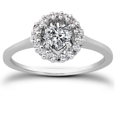 Round Brilliant Halo Engagement Ring (0.16 t.c.w.) - view 20