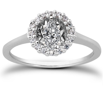 Round Brilliant Halo Engagement Ring (0.16 t.c.w.) - view 19