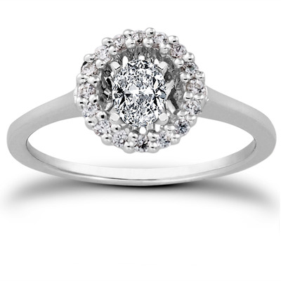 Round Brilliant Halo Engagement Ring (0.16 t.c.w.) - view 18