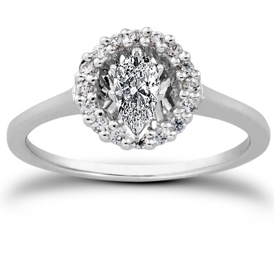 Round Brilliant Halo Engagement Ring (0.16 t.c.w.) - view 17