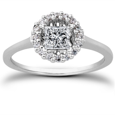 Round Brilliant Halo Engagement Ring (0.16 t.c.w.) - view 16