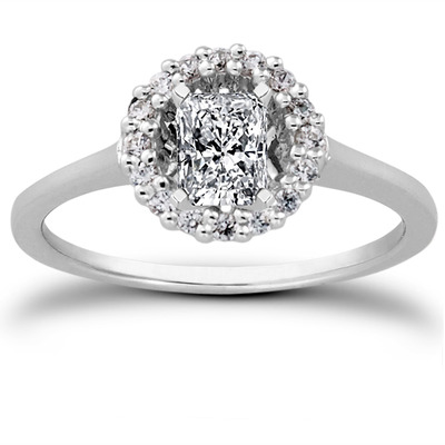 Round Brilliant Halo Engagement Ring (0.16 t.c.w.) - view 1