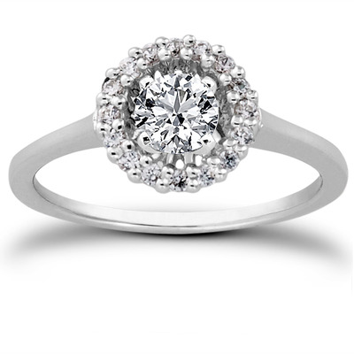 Round Brilliant Halo Engagement Ring (0.16 t.c.w.) - view 14