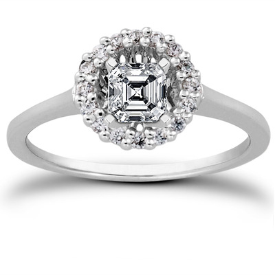 Round Brilliant Halo Engagement Ring (0.16 t.c.w.) - view 13