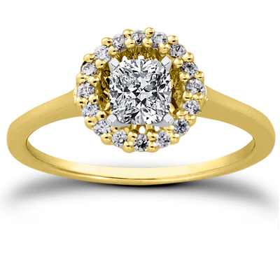 Round Brilliant Halo Engagement Ring (0.16 t.c.w.) - view 11