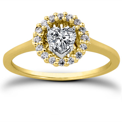 Round Brilliant Halo Engagement Ring (0.16 t.c.w.) - view 9