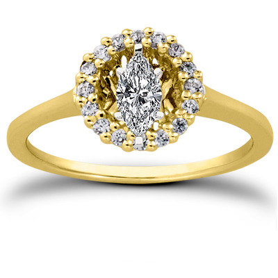 Round Brilliant Halo Engagement Ring (0.16 t.c.w.) - view 8