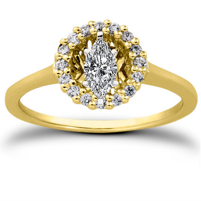 Round Brilliant Halo Engagement Ring (0.16 t.c.w.) - view 8 of 28