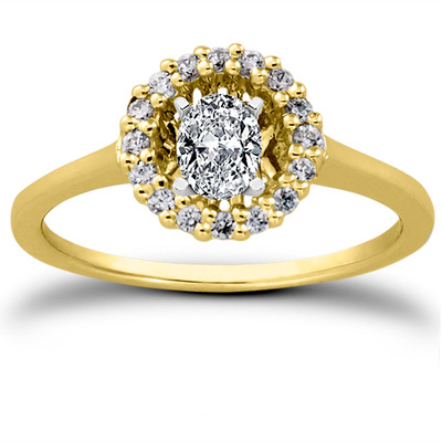 Round Brilliant Halo Engagement Ring (0.16 t.c.w.) - view 7