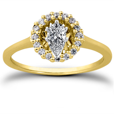 Round Brilliant Halo Engagement Ring (0.16 t.c.w.) - view 6