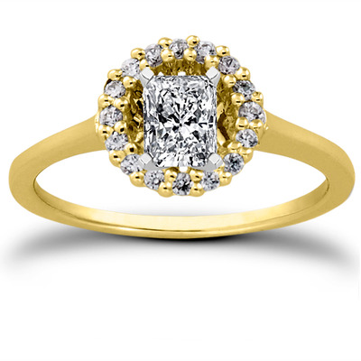 Round Brilliant Halo Engagement Ring (0.16 t.c.w.) - view 4