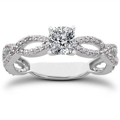 Bypass Style Diamond Engagement Ring (0.38 t.c.w.) - view 22