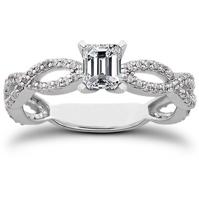 Bypass Style Diamond Engagement Ring (0.38 t.c.w.) - view 21