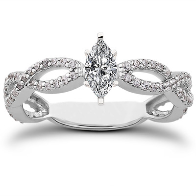 Bypass Style Diamond Engagement Ring (0.38 t.c.w.) - view 19