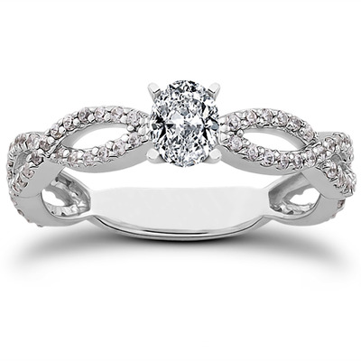 Bypass Style Diamond Engagement Ring (0.38 t.c.w.) - view 18