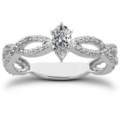 Bypass Style Diamond Engagement Ring (0.38 t.c.w.) - view 17