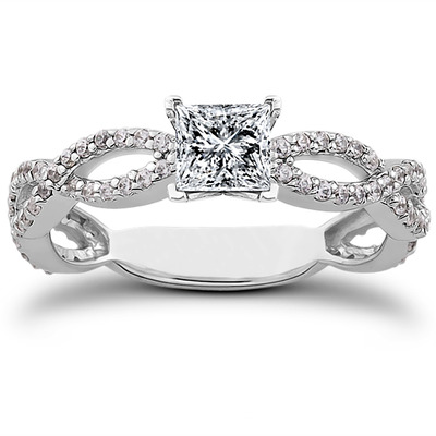 Bypass Style Diamond Engagement Ring (0.38 t.c.w.) - view 16