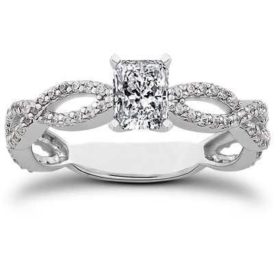 Bypass Style Diamond Engagement Ring (0.38 t.c.w.) - view 1