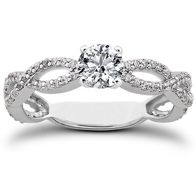 Bypass Style Diamond Engagement Ring (0.38 t.c.w.) - view 14