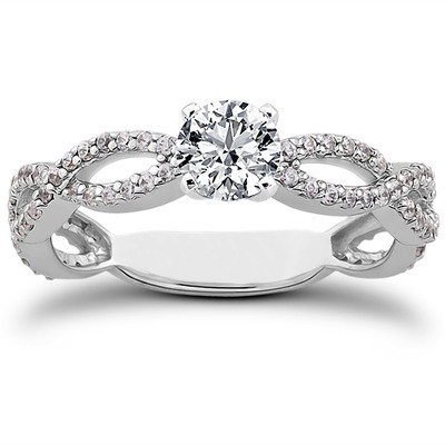 Bypass Style Diamond Engagement Ring (0.38 t.c.w.) - view 14 of 28