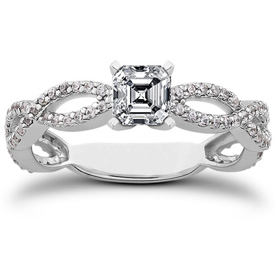 Bypass Style Diamond Engagement Ring (0.38 t.c.w.) - view 13