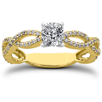 Bypass Style Diamond Engagement Ring (0.38 t.c.w.) - view 11