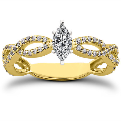 Bypass Style Diamond Engagement Ring (0.38 t.c.w.) - view 8