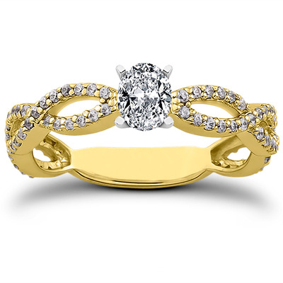 Bypass Style Diamond Engagement Ring (0.38 t.c.w.) - view 7