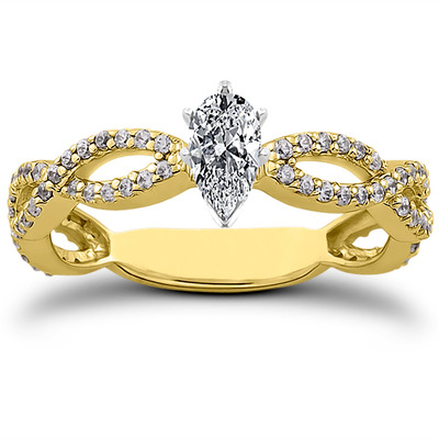 Bypass Style Diamond Engagement Ring (0.38 t.c.w.) - view 6