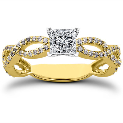 Bypass Style Diamond Engagement Ring (0.38 t.c.w.) - view 5