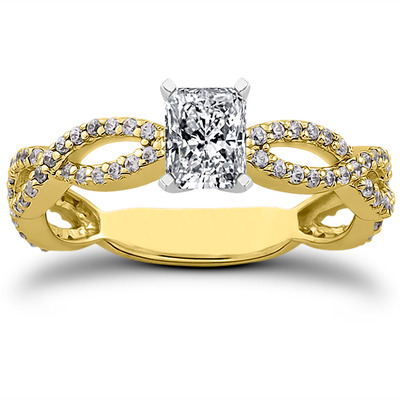 Bypass Style Diamond Engagement Ring (0.38 t.c.w.) - view 4