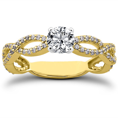 Bypass Style Diamond Engagement Ring (0.38 t.c.w.) - view 3