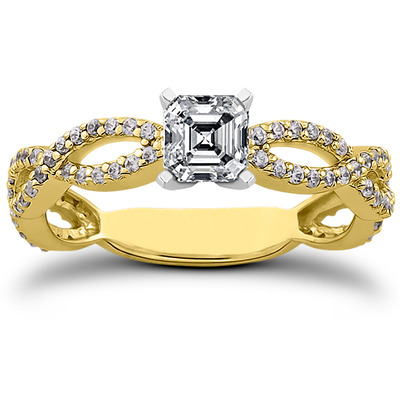 Bypass Style Diamond Engagement Ring (0.38 t.c.w.) - view 2