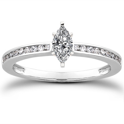 Classic Channel Set Petite Diamond Engagement Ring (0.15 t.c.w.) - view 21