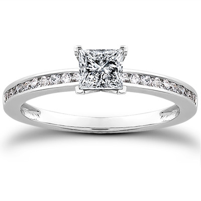 Classic Channel Set Petite Diamond Engagement Ring (0.15 t.c.w.) - view 18