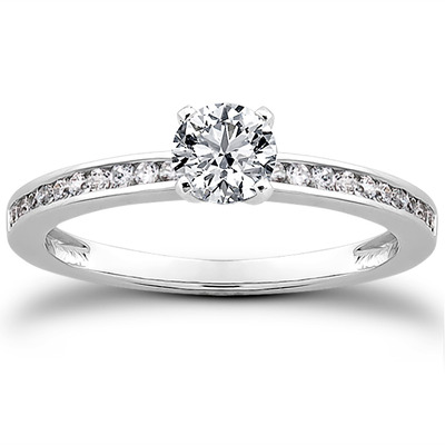 Classic Channel Set Petite Diamond Engagement Ring (0.15 t.c.w.) - view 1