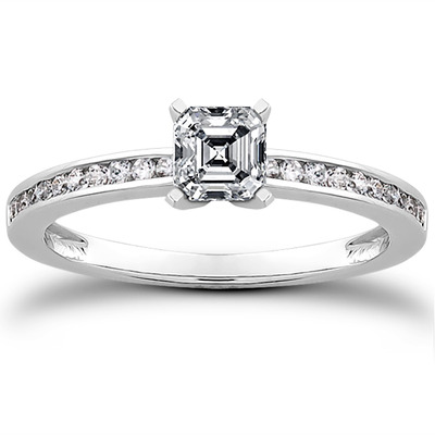 Classic Channel Set Petite Diamond Engagement Ring (0.15 t.c.w.) - view 15