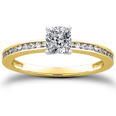 Classic Channel Set Petite Diamond Engagement Ring (0.15 t.c.w.) - view 13