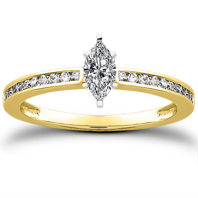 Classic Channel Set Petite Diamond Engagement Ring (0.15 t.c.w.) - view 10