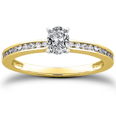 Classic Channel Set Petite Diamond Engagement Ring (0.15 t.c.w.) - view 9