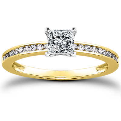 Classic Channel Set Petite Diamond Engagement Ring (0.15 t.c.w.) - view 7