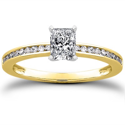 Classic Channel Set Petite Diamond Engagement Ring (0.15 t.c.w.) - view 6