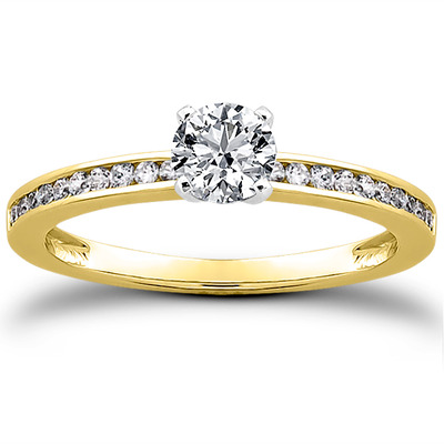 Classic Channel Set Petite Diamond Engagement Ring (0.15 t.c.w.) - view 5