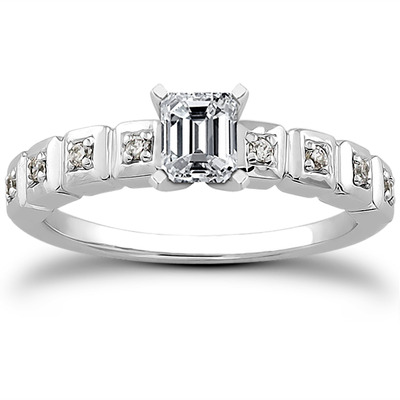 Pave Set Diamond Bridal Ring (0.08 t.c.w.) - view 21